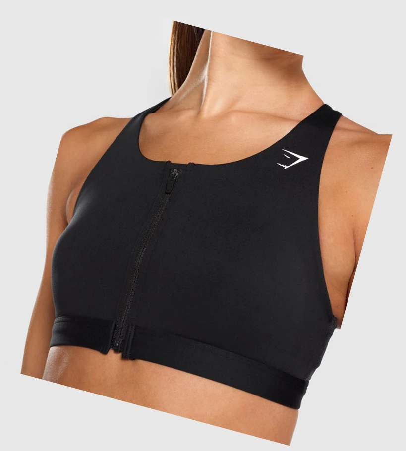 Gymshark Zip Up Koulutus Naisten Urheiluliivit Mustat | TCIDRE036