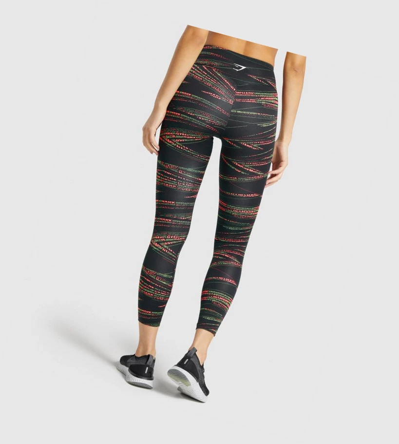 Gymshark Zone Graafinen High Waisted Naisten Leggingsit Mustat | AJKXUS132